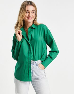 Pull&Bear long sleeve shirt in green