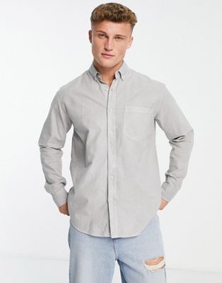 Pull&Bear long sleeve shirt in grey