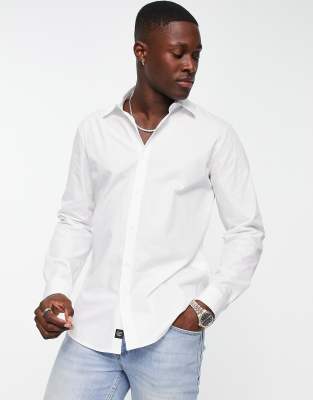 Long sleeve white shirt - PULL&BEAR