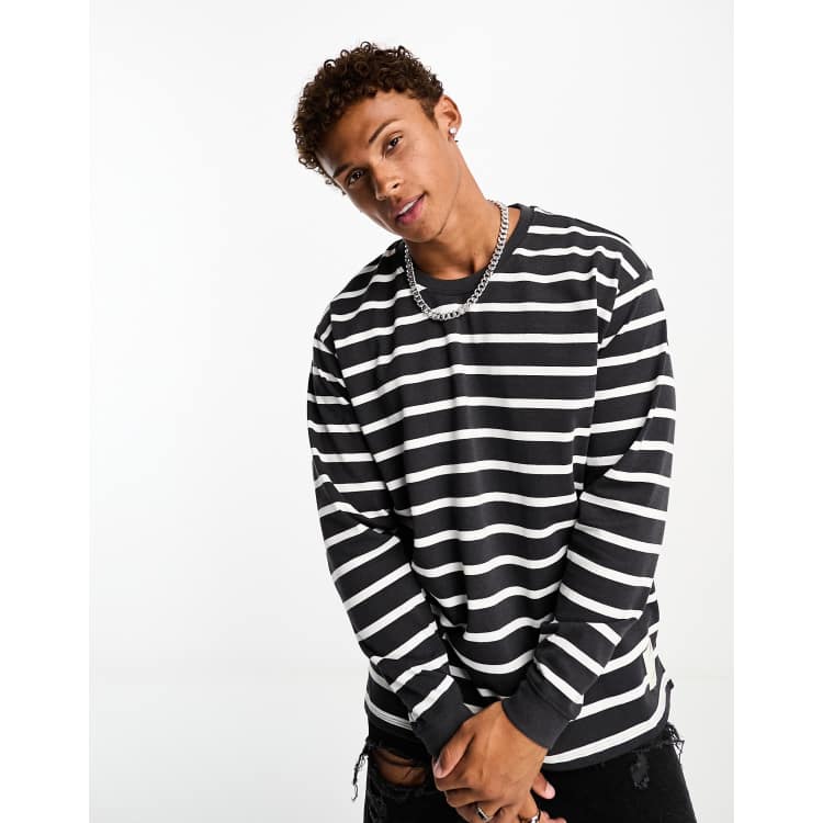 black and white striped shirt asos