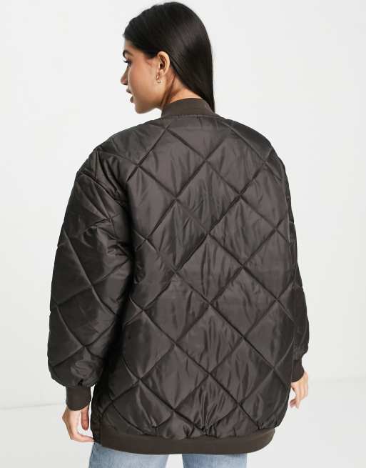 Pull&Bear puffer jacket in gunmetal gray