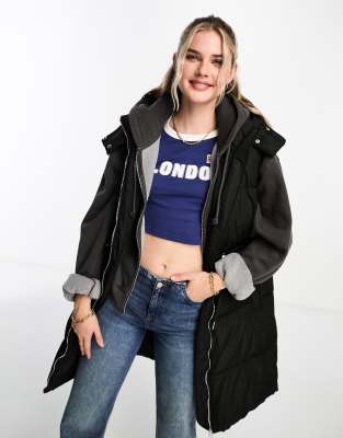 Long puffer vest - pull&bear