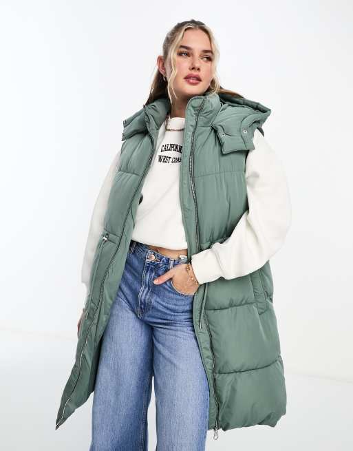 Drawstring Waist Longline Pockets Hooded Jacket
