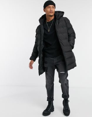 pull and bear longline puffer jacket