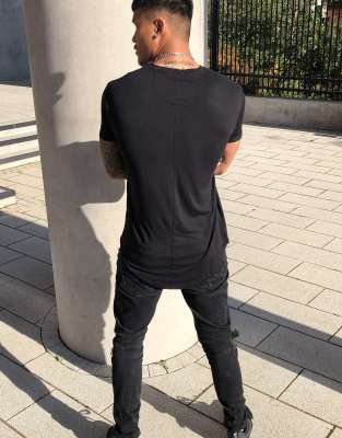 pull and bear longline t shirt