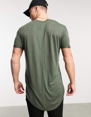 pull and bear longline t shirt