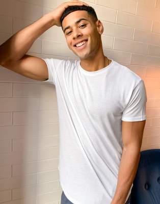 pull and bear longline t shirt