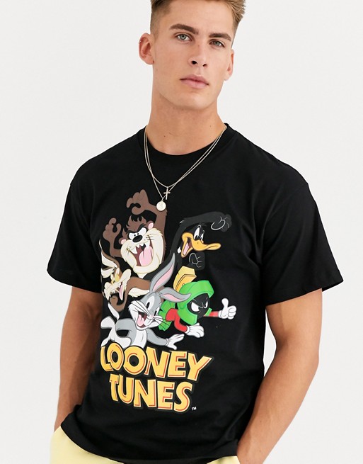 Pull&Bear Looney Tunes t-shirt in black