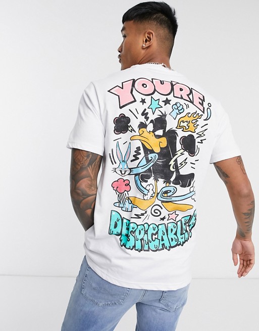 Pull&Bear Looney Tunes t-shirt in white