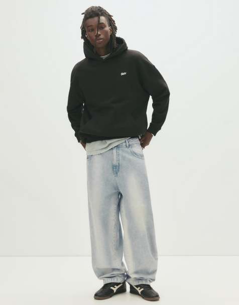 Pull&Bear Loose baggy jeans in pale indigo - view 1