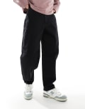[Pull & Bear] Pull & Bear loose fit casual pants in black XS BLACK