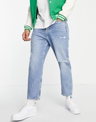 Pull&Bear loose fit jeans in blue