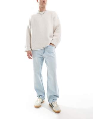 Pull&Bear Pull&bear loose fit jeans in light blue