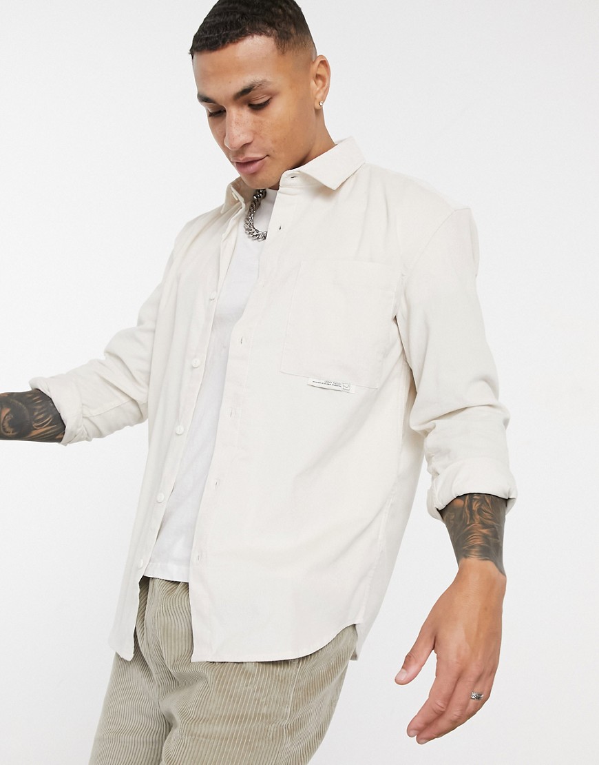 Pull & Bear loose fit shirt in beige-Neutral