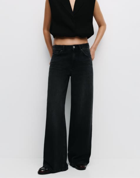 Pull&Bear Loose oversize jeans in black