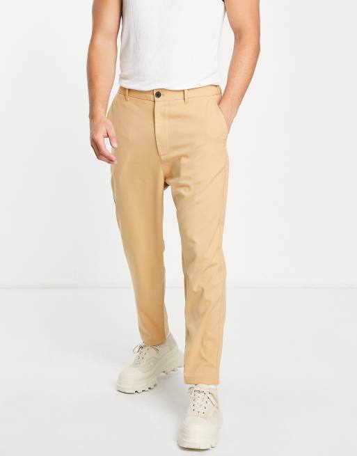 Pull&Bear loose tailored pants in camel