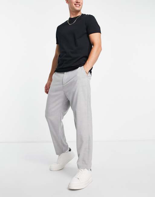 Pull&Bear loose tailored trouser in grey
