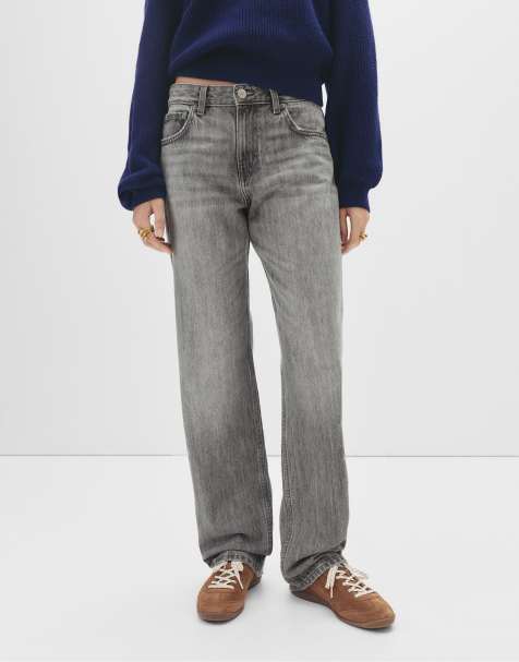Pull&Bear - Losse oversized jeans in grijs - view 1