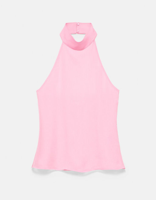 Pull&Bear losvallende haltertop in roze, 6 van 7