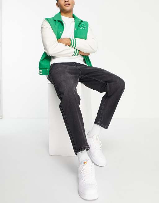 Pull&Bear - Losvallende jeans in donkergrijs