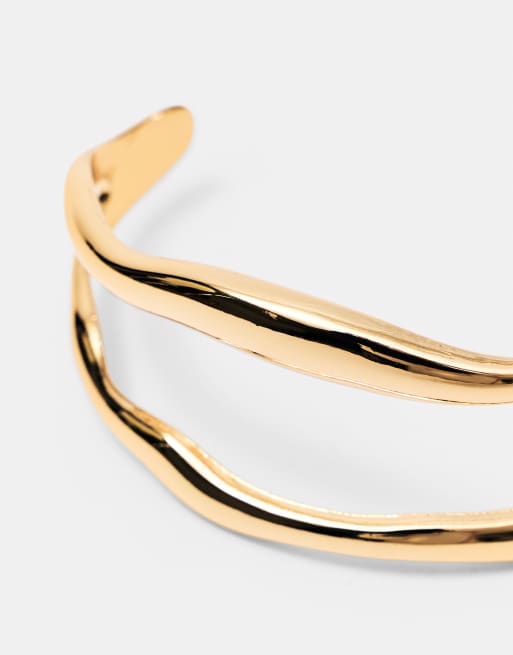 Pull&Bear - Lot de 2 bracelets ondulés - Doré, 4 de 4