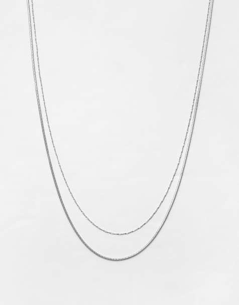 Pull&Bear - Lot de 2 chaînes basiques - Argenté - view 1