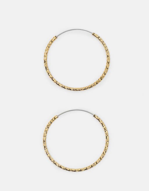 Pull&Bear lot de 3 boucles d'oreilles créoles texturées dorées et argentées, 2 de 4