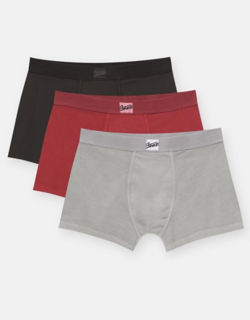 Pull&Bear - Lot de 3 boxers à logo STWD - Multicolore