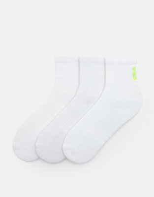 Lot de 3 paires de chaussettes  logo STWD fluo - Pull & bear - Modalova