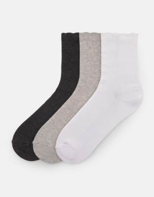 Lot de 3 paires de chaussettes festonnes - Pull & bear - Modalova