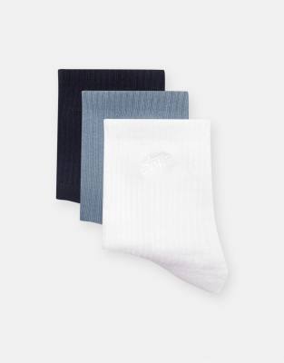 Pull & Bear - Lot de 3 paires de chaussettes mi-montantes - Multicolore