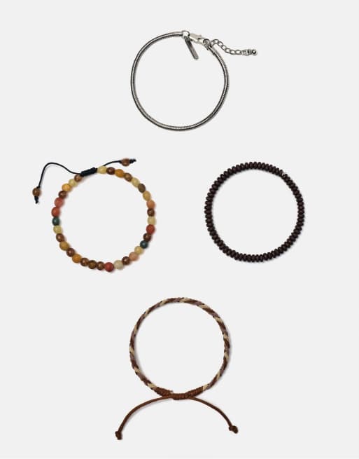 Pull&Bear - Lot de 4 bracelets à perles - Multicolore, 1 de 4
