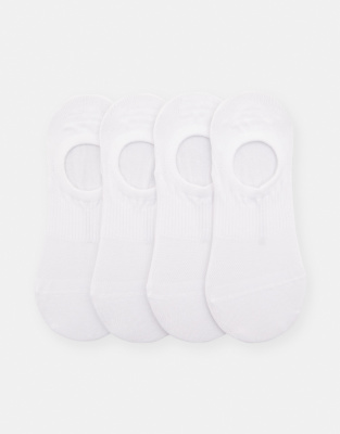 Pull&Bear - Lot de 4 paires de chaussettes invisibles - Blanc - view 1