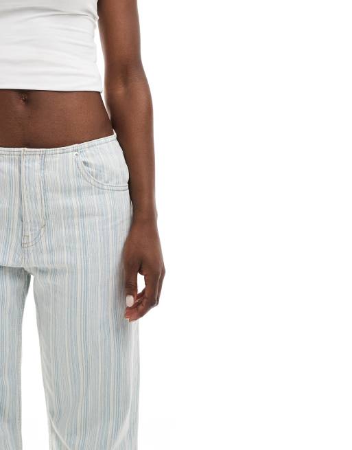 Pull and bear striped mom jeans fashion