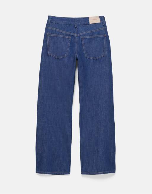 Pull&Bear Low-rise straight leg jeans in ink blue, 7 of 7