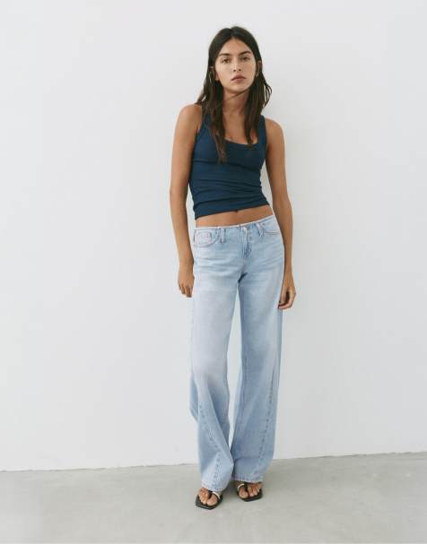 Pull&Bear Low-rise straight-leg jeans in pale blue - view 1