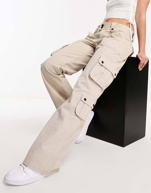 Cream cargo hot sale trousers womens