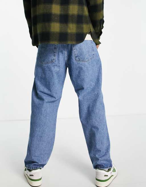 Pull&Bear - Løstsiddende, blå jeans i 90'er-stil, 2 af 4