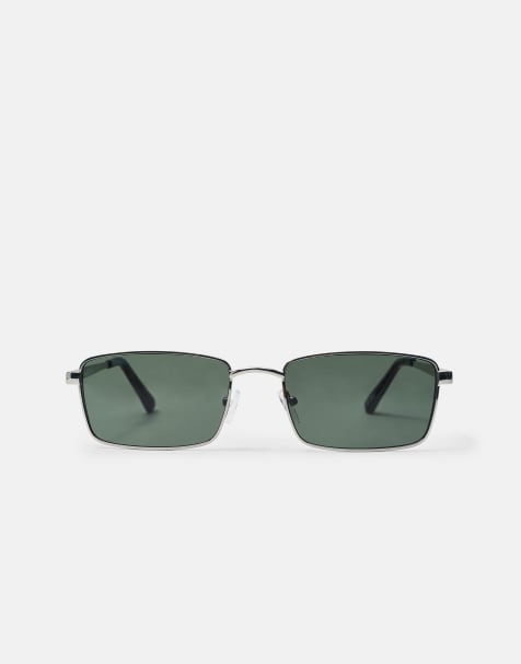 Pull&Bear - Lunettes de soleil à monture en métal - Kaki - view 1