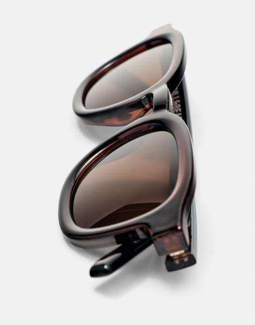 Pull&Bear - Lunettes de soleil à monture en résine - Caramel, 4 de 4