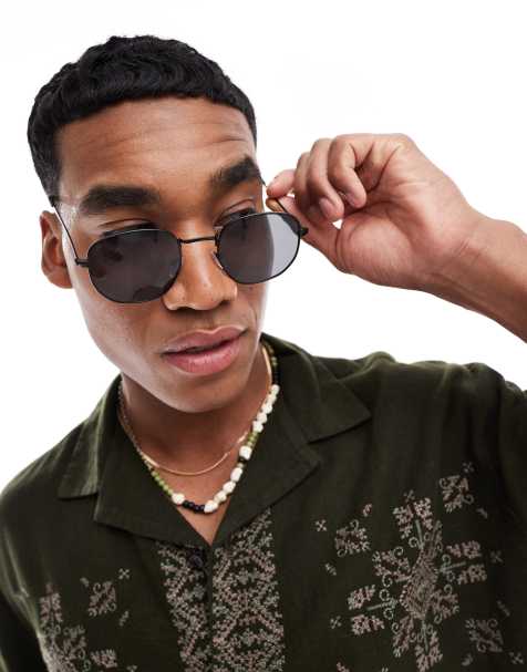 Pull&Bear - Lunettes de soleil à monture métallique - Noir jais - view 1