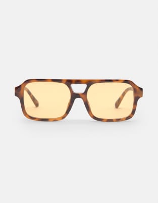 Lunettes de soleil aviateur  verres jaunes - Pull & bear - Modalova
