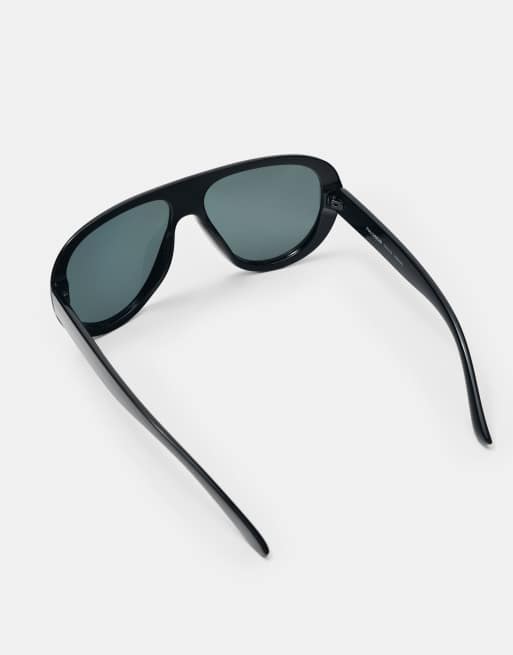 Pull&Bear - Lunettes de soleil aviateur en résine - Noir, 3 de 4
