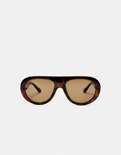 Pull&Bear - Lunettes de soleil aviateur - Marron - view 1