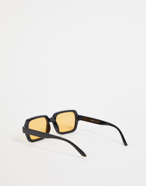 Pull Bear Lunettes de soleil carr es verres ambre Noir