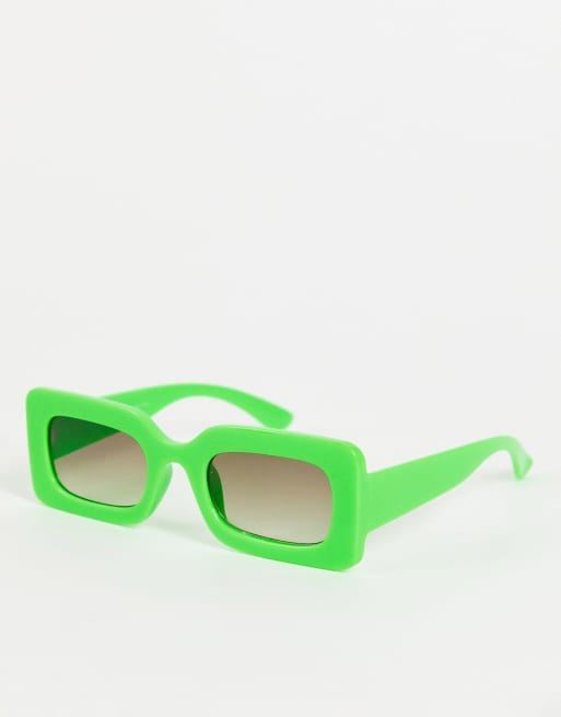 Pull Bear Lunettes de soleil carr es verres noirs Vert