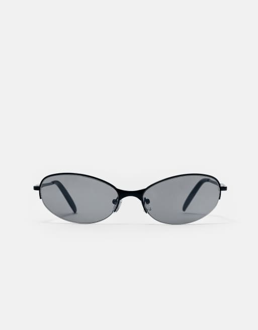 Pull&Bear lunettes de soleil ovales métalliques noires, 3 de 5
