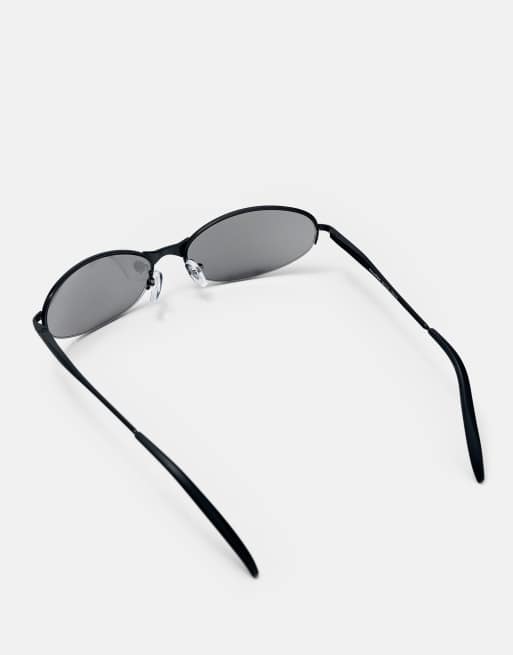 Pull&Bear lunettes de soleil ovales métalliques noires, 5 de 5