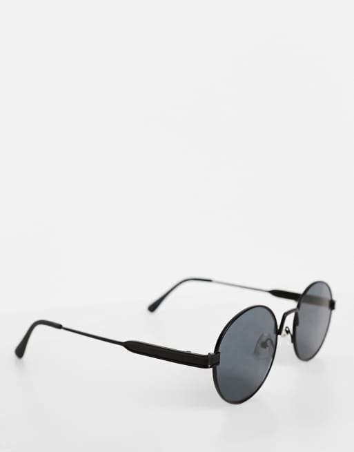 Pull Bear Lunettes de soleil rondes monture m tallique Noir