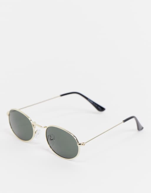 Pull Bear Lunettes de soleil rondes en m tal verres noirs